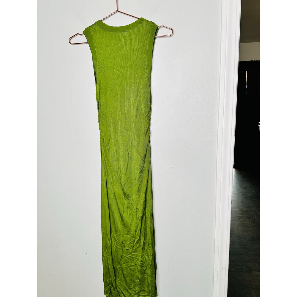 ATLEIN Green Crewneck Sleeveless Knit Midi Layered Bodycon Sheath Dress Size XS - Picture 10 of 14